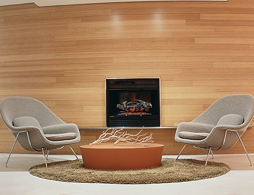Saarinen Womb Chair and Maya Lin Stone residential installation