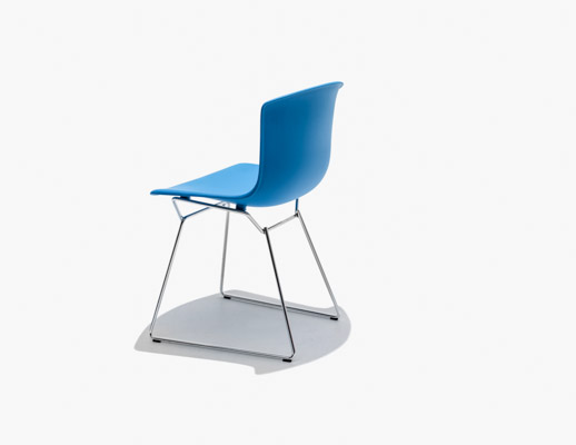 bertoia molded shell side chair leather covered side chair